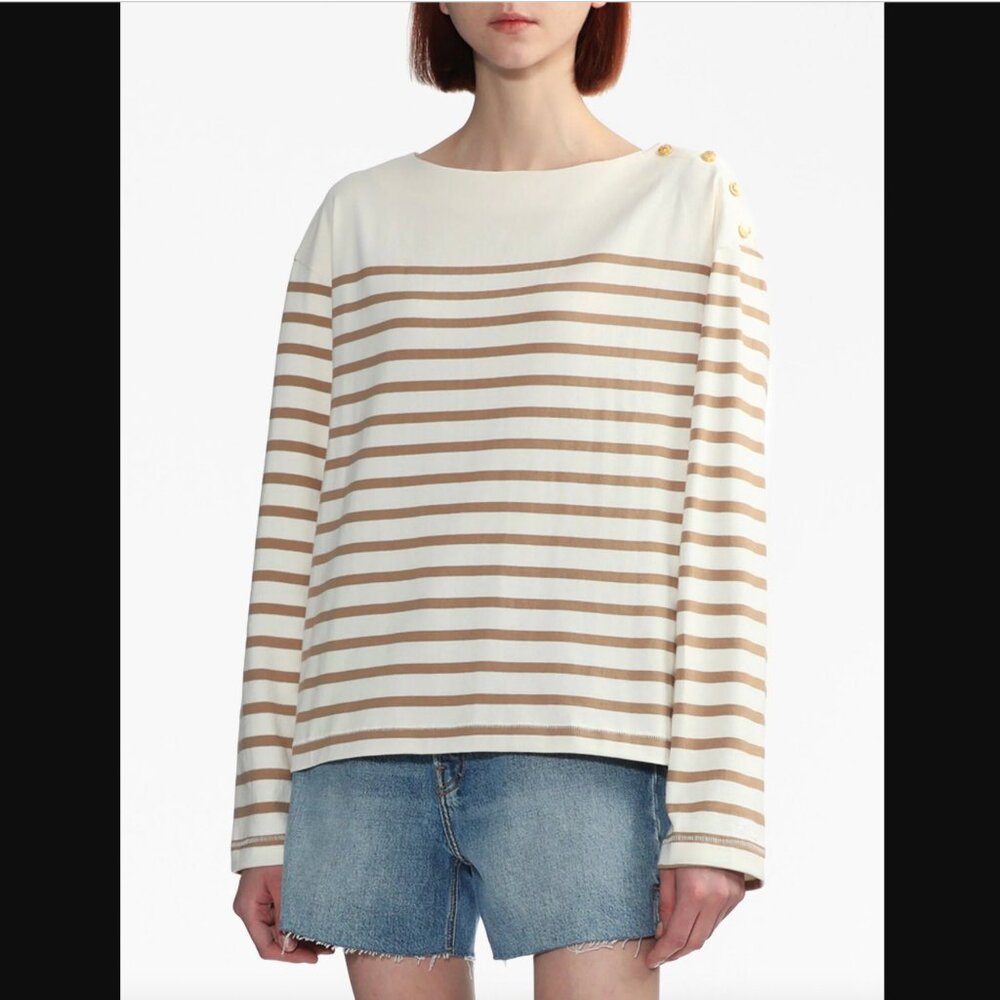 Rag & Bone Bardot Striped Long Sleeve Breton Shirt